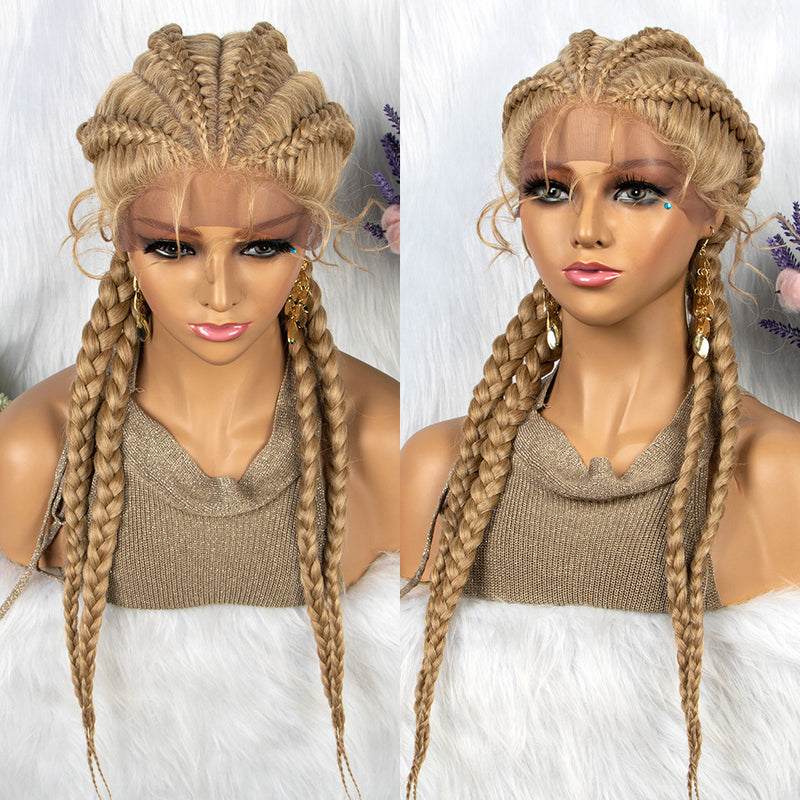 Braided Lace Front Wig With Baby Hair 4 Braids