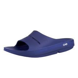 OOFOS OOahh Slide - Lightweight Recovery Footwear - Reduces Stress on Feet, Joints & Back - Machine Washable 15 Navy