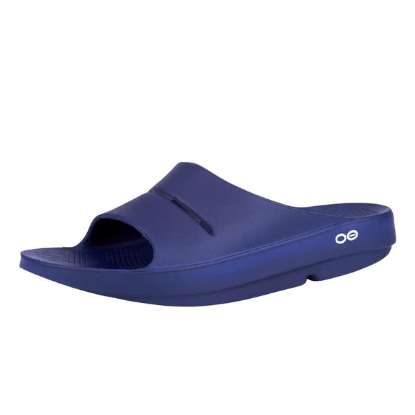 OOFOS OOahh Slide - Lightweight Recovery Footwear - Reduces Stress on Feet, Joints & Back - Machine Washable 15 Navy