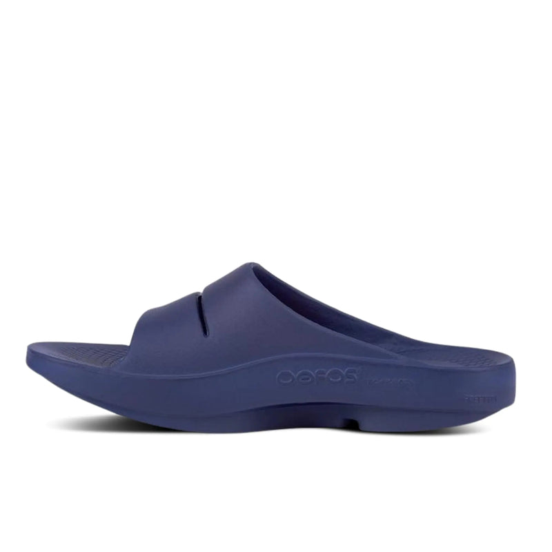 OOFOS OOahh Slide - Lightweight Recovery Footwear - Reduces Stress on Feet, Joints & Back - Machine Washable 15 Navy